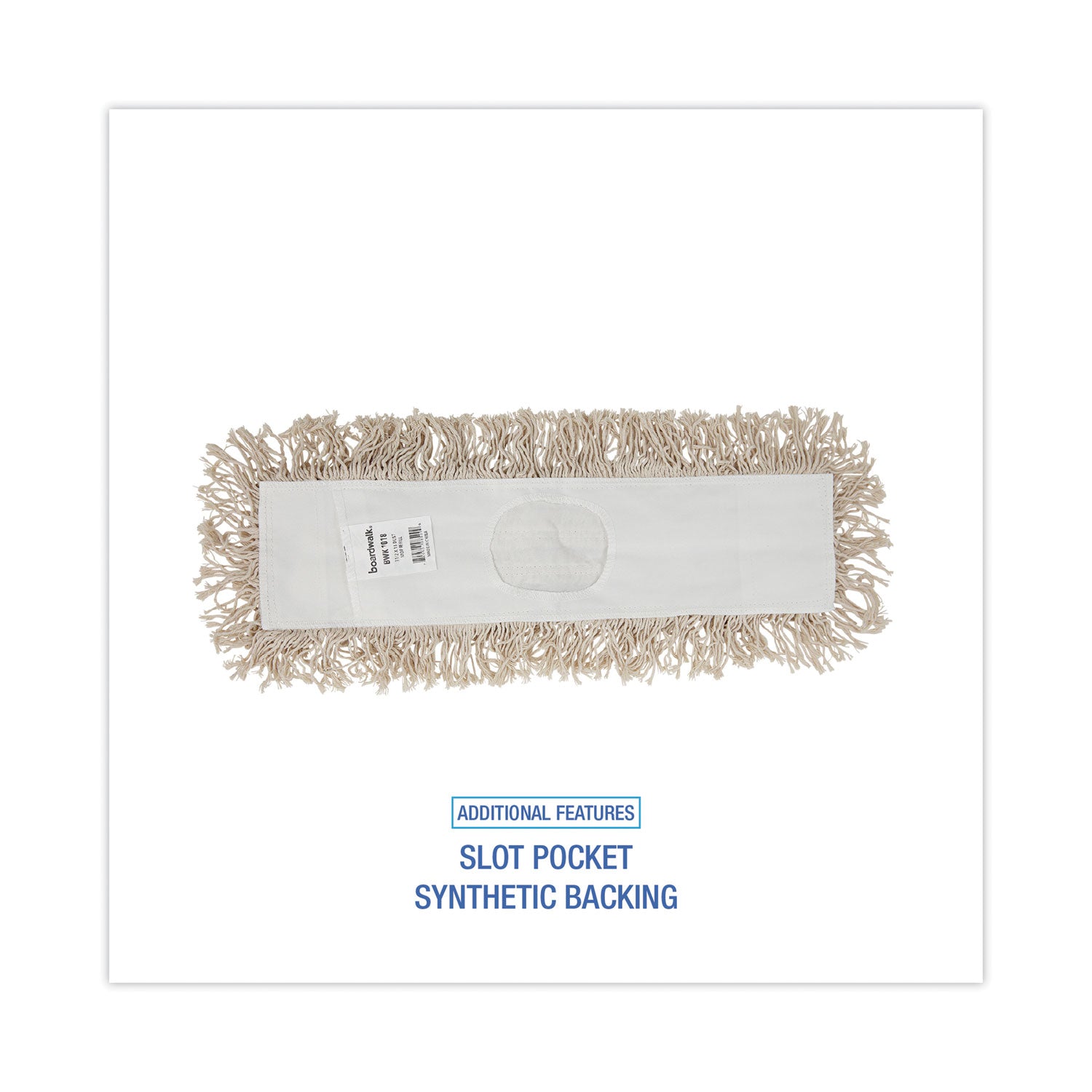 Boardwalk® Mop Head, Dust, Cotton, 18 X 3, White