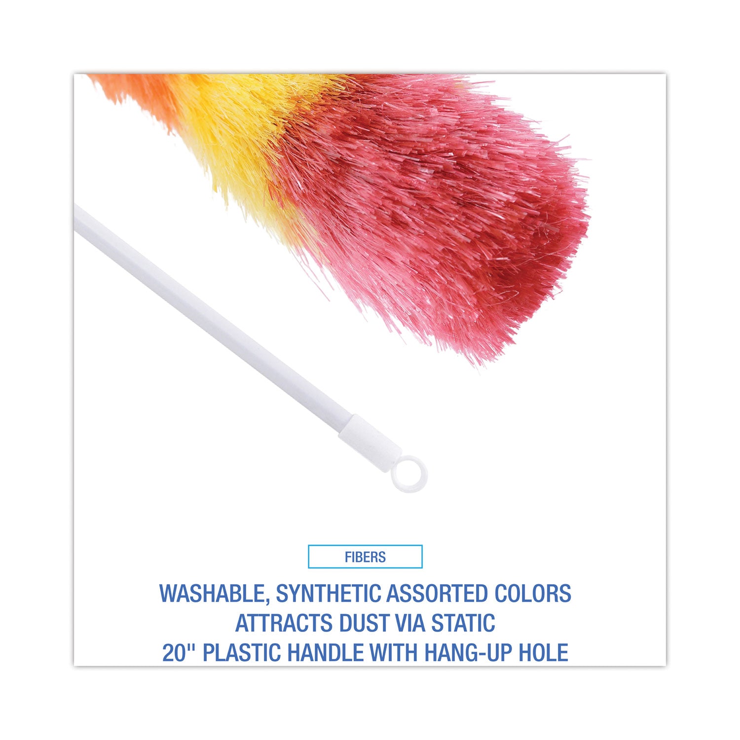 Boardwalk® Polywool Duster, 20" Plastic Handle