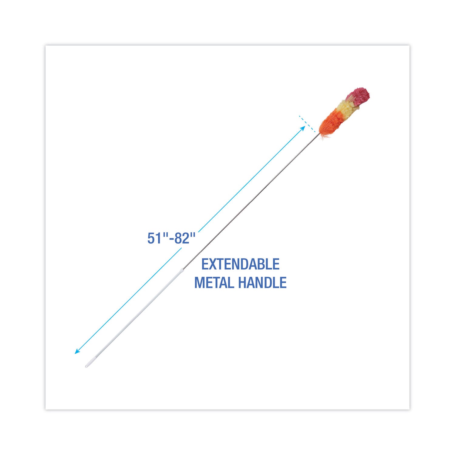 Boardwalk® Polywool Duster, 51" to 82" Extendable Metal Handle