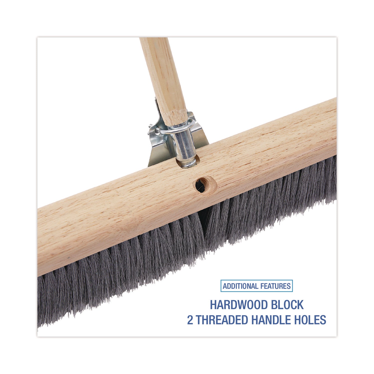 Boardwalk® Floor Brush Head, 3" Gray Flagged Polypropylene Bristles, 36" Brush