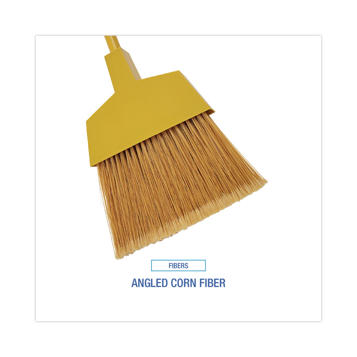 Boardwalk® Corn Fiber Angled-Head Lobby Brooms, 55" Handle, Yellow, 12/carton
