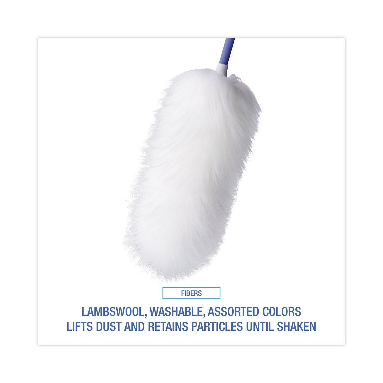 Boardwalk® Lambswool Duster, 35" to 48" Extendable Plastic Handle