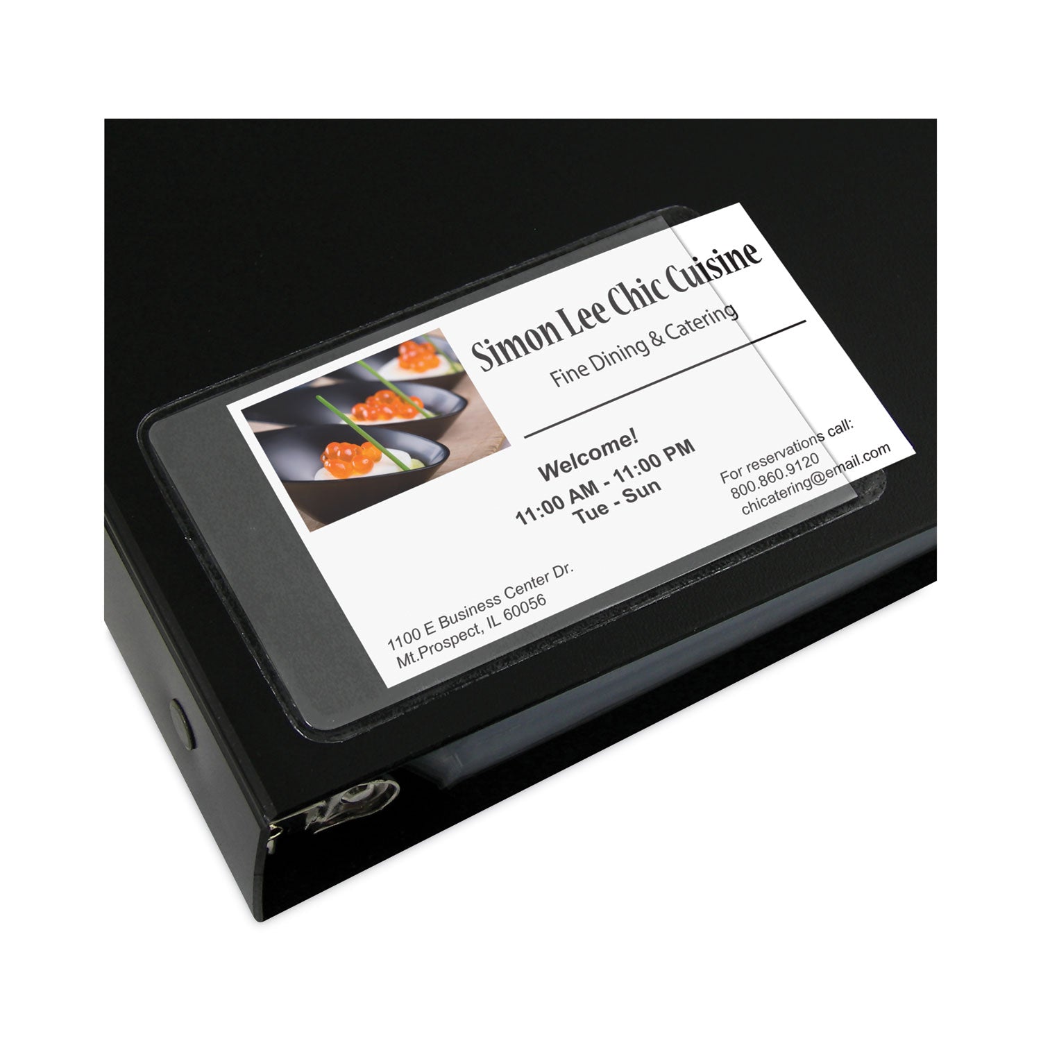 C-Line® Self-Adhesive Business Card Holders, Side Load, 2 x 3.5, Clear, 10/Pack