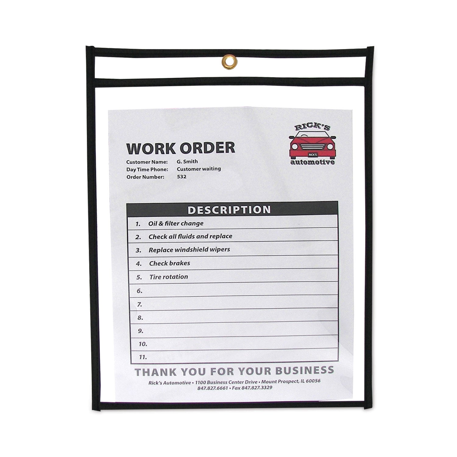 C-Line® Shop Ticket Holders, Stitched, Both Sides Clear, 75 Sheets, 9 X 12, 25/box