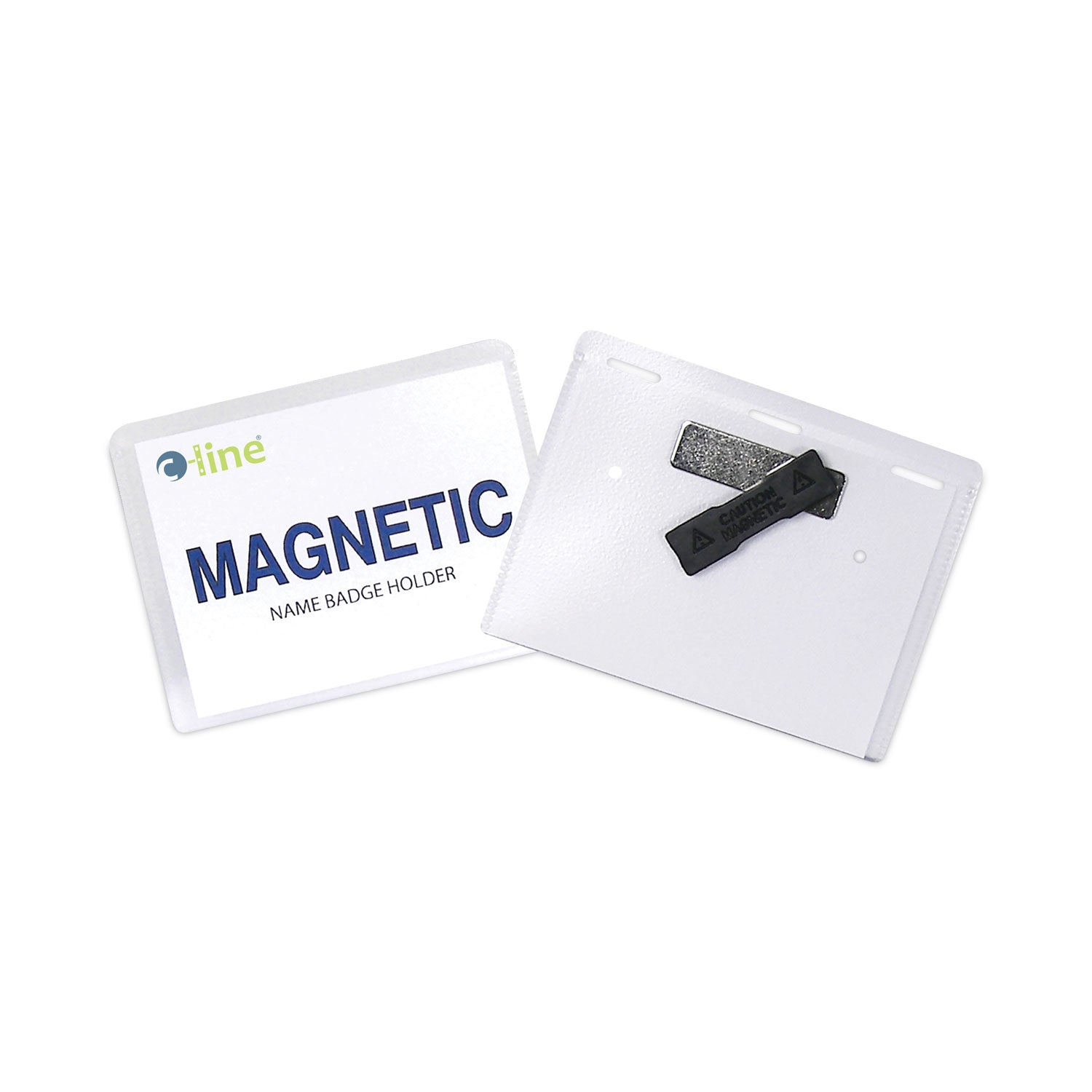 Magnetic Name Badge Holder Kit, Horizontal, 4w x 3h, Clear, 20/Box