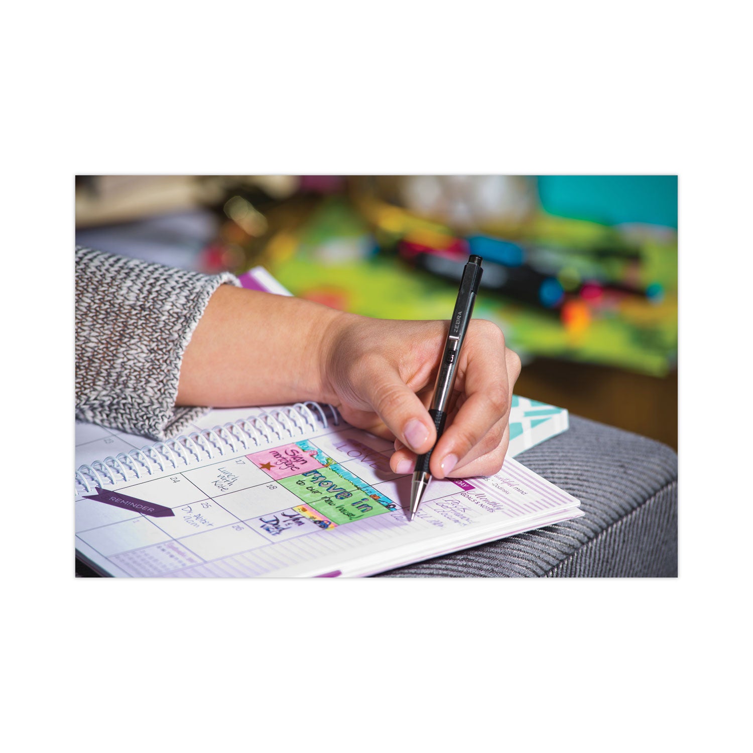 Zebra® F-301 Ballpoint Pen, Retractable, Fine 0.7 Mm, Blue Ink, Stainless Steel/blue Barrel