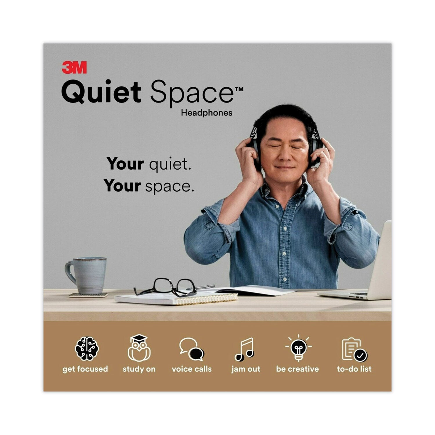 3M™ Quiet Space Headphones, Black