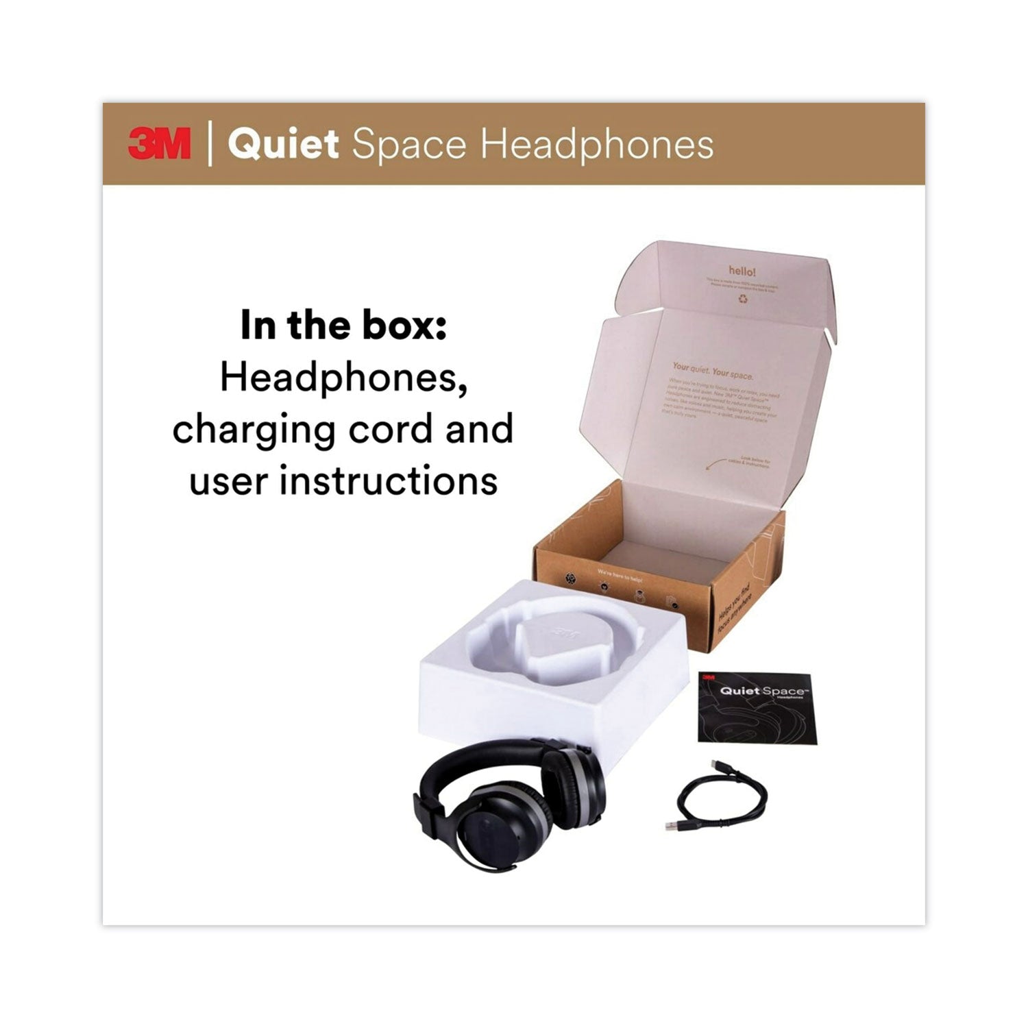 3M™ Quiet Space Headphones, Black