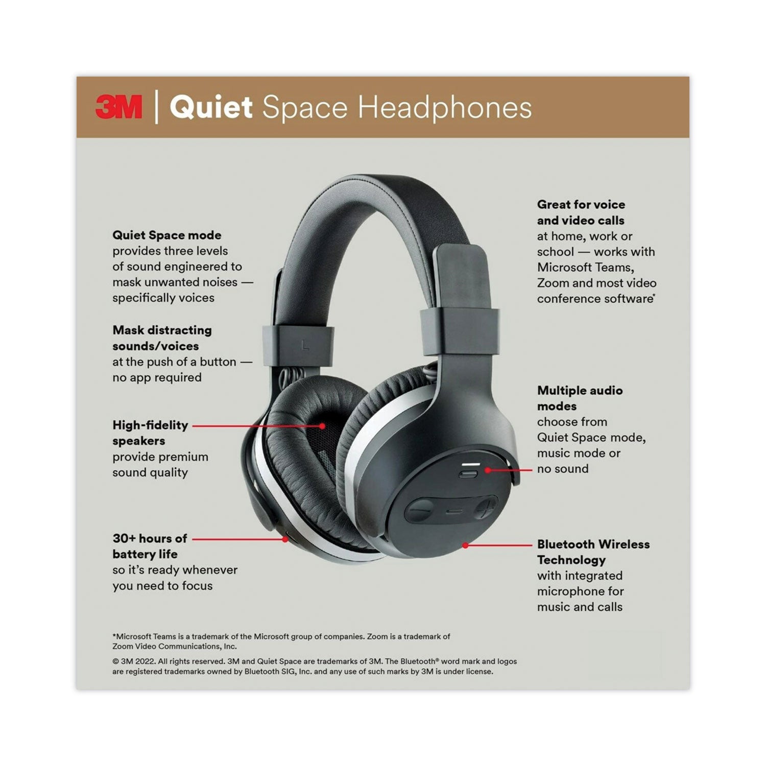 3M™ Quiet Space Headphones, Black