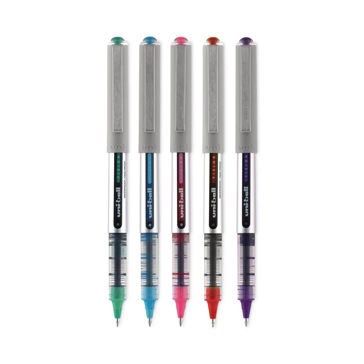 VISION Roller Ball Pen, Stick, Fine 0.7 mm, Assorted Ink and Barrel Colors, 5/Pack uniball® Flipcost