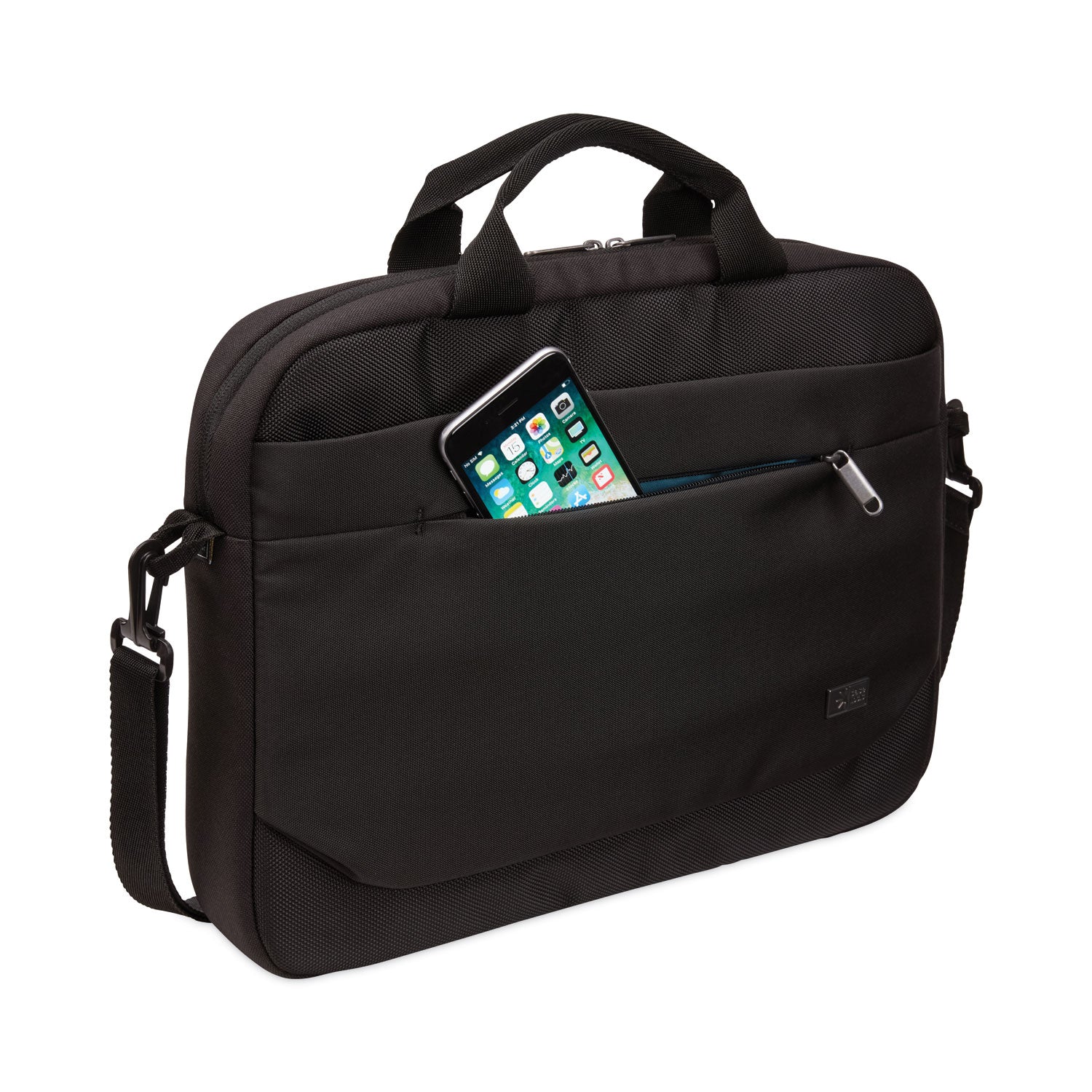 Case Logic® Advantage Laptop Attache, Fits Devices Up to 15.6", Polyester, 16.1 x 2.8 x 13.8, Black