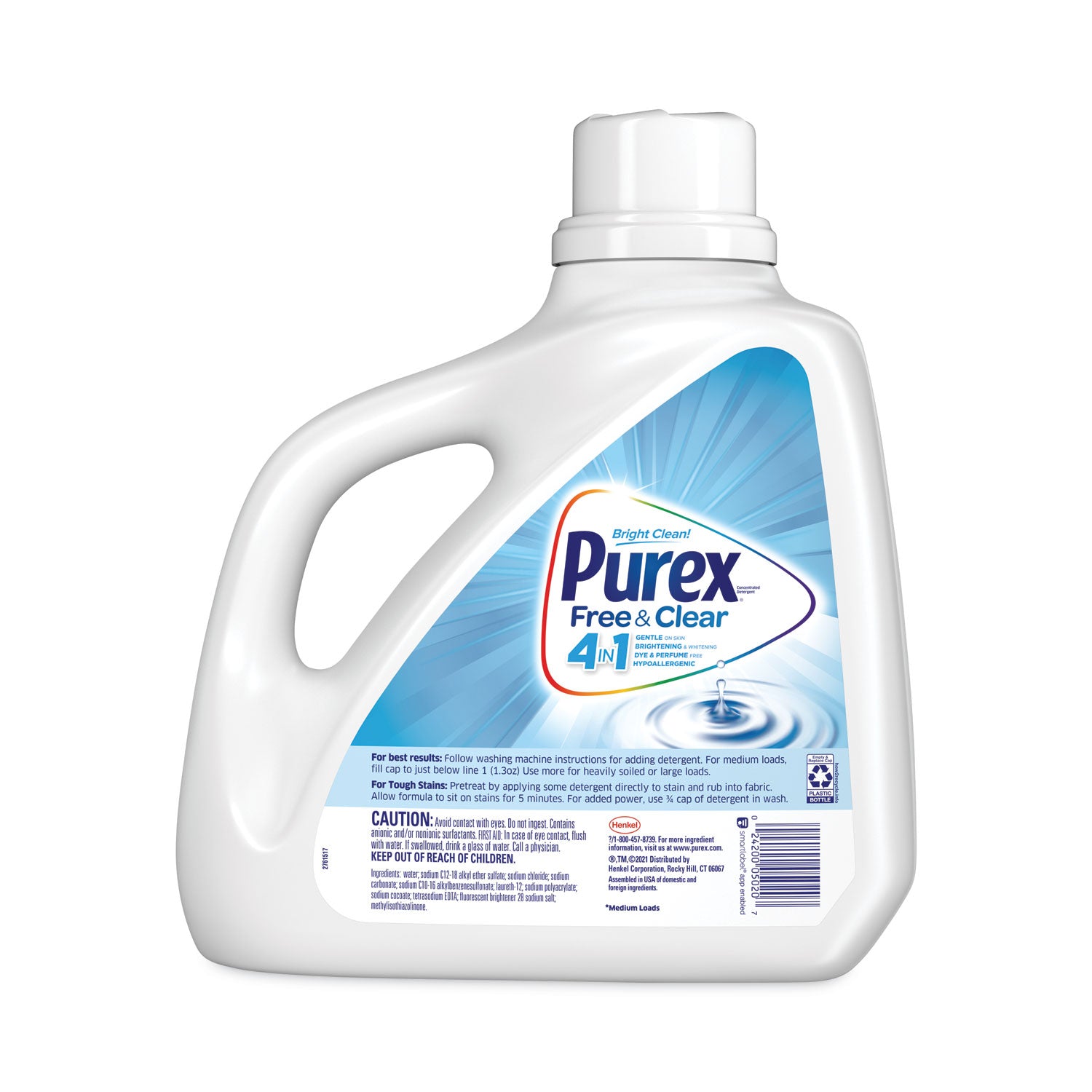 Purex® Free And Clear Liquid Laundry Detergent, Unscented, 150 Oz Bottle