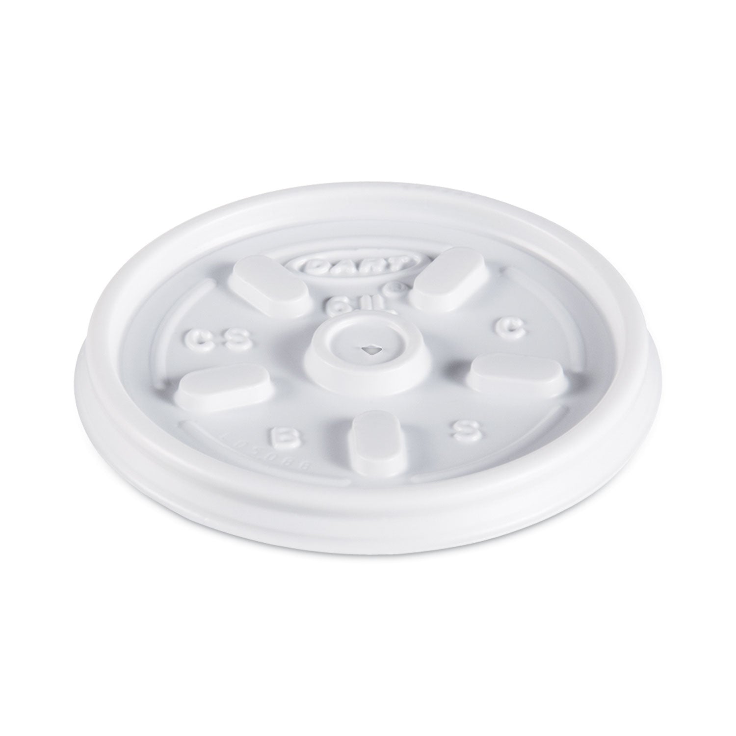 Dart® Plastic Lids for Foam Containers, Vented, Fits 3.5 oz to 6 oz, White, 100/Pack, 10 Packs/Carton
