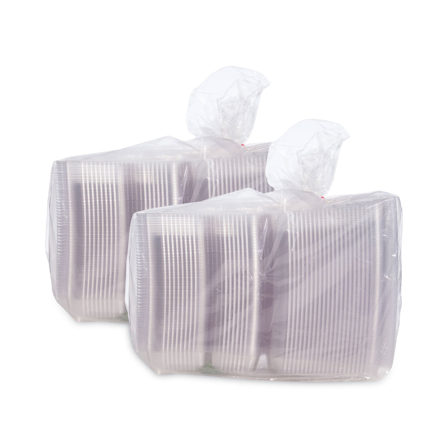 Dart® StayLock Clear Hinged Lid Containers, 3 Compartments, 8.6 x 9 x 3, Clear, Plastic, 100/Packs, 2 Packs/Carton