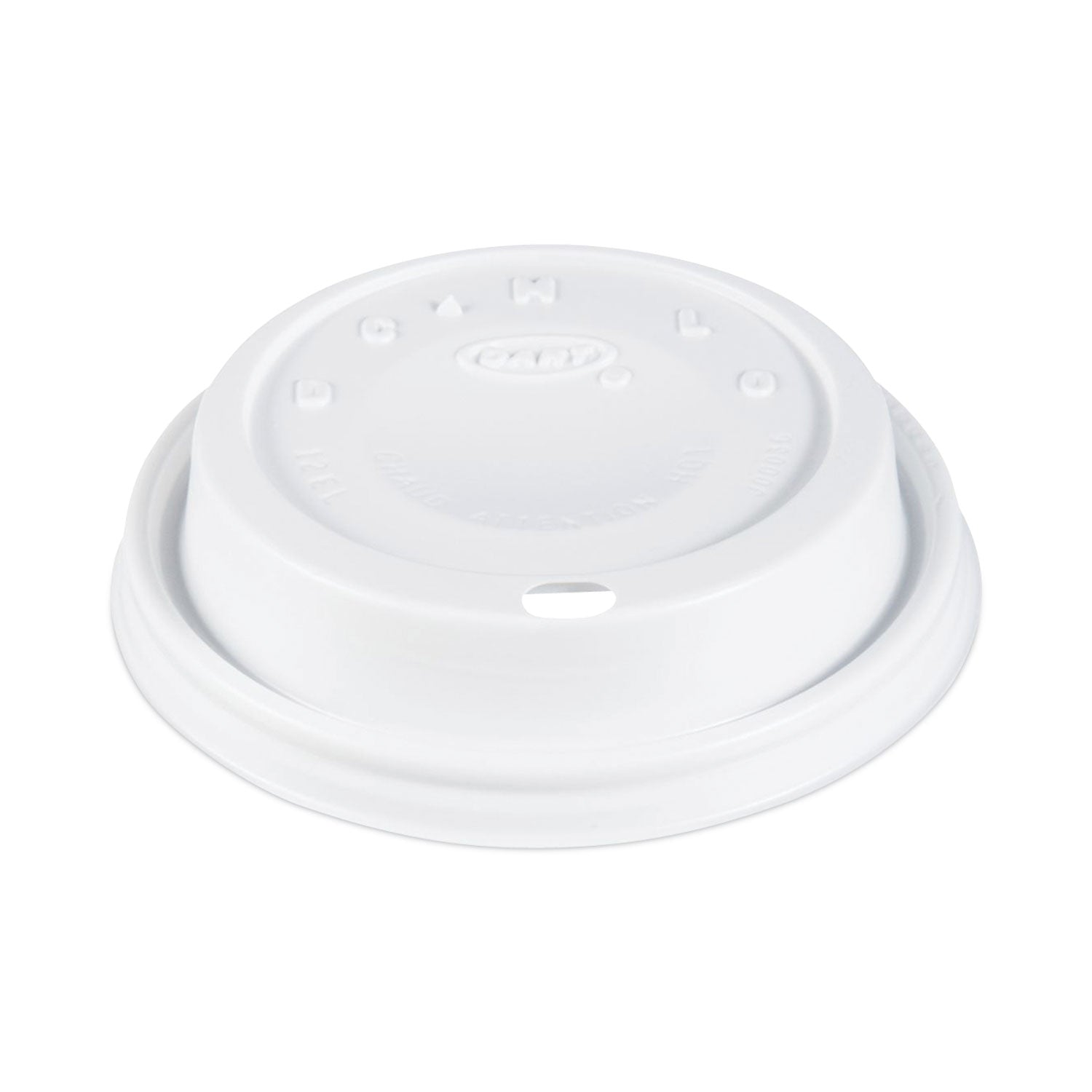 SOLO® Cappuccino Dome Sipper Lids, Fits 12 oz Hot Cups, Plastic, White, 1,000/Carton