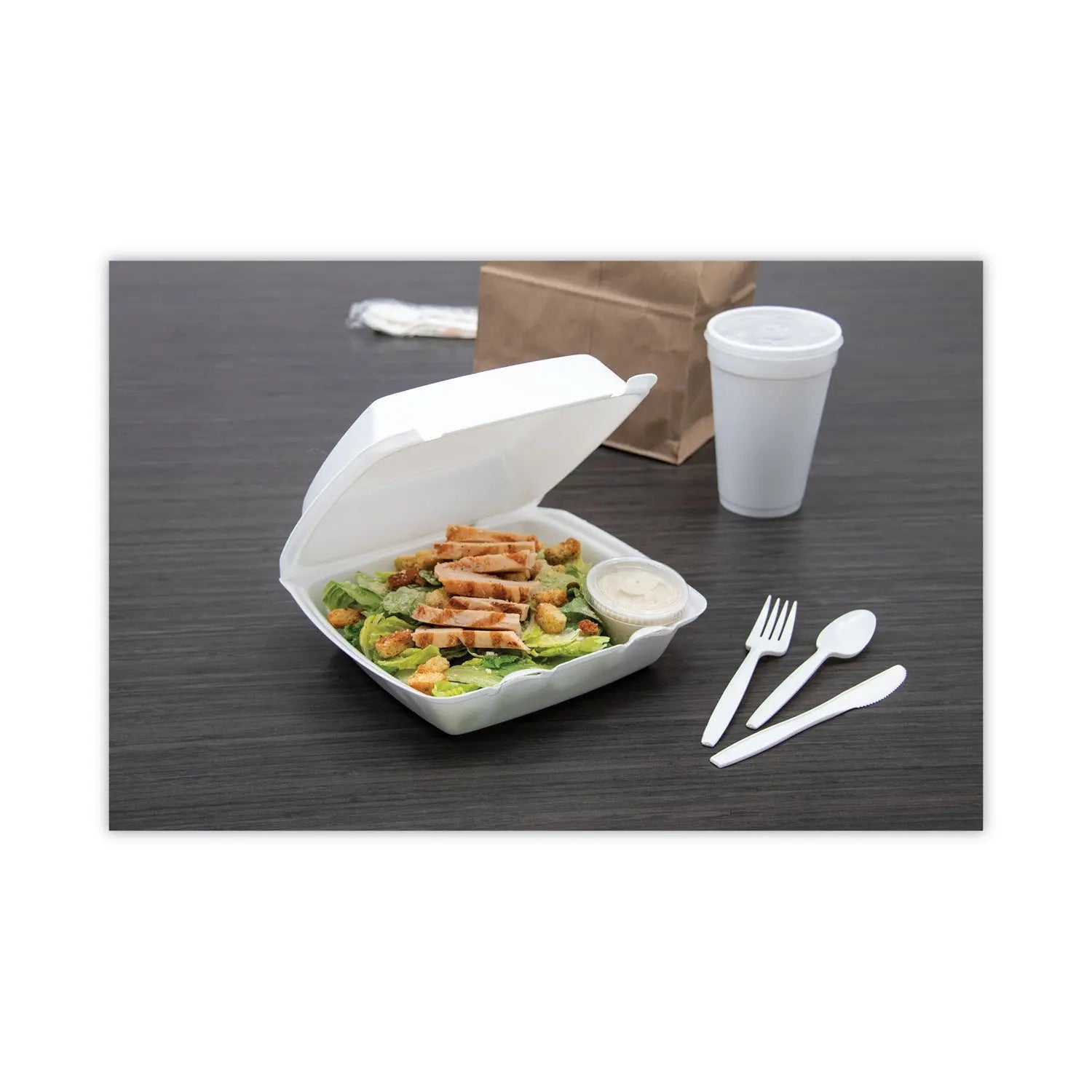 Foam Hinged Lid Containers, 1-Compartment, 8.38" x 7.78" x 3.25", White, 200/Carton Dart® Flipcost