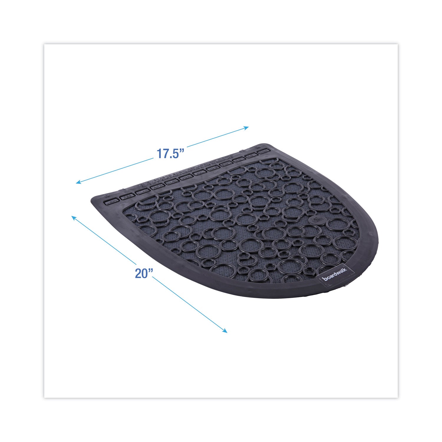 Boardwalk® Disposable Urinal Floor Mat 2.0, Slip-Resistant Rubber, 17.5 x 20, Black, 6/Carton