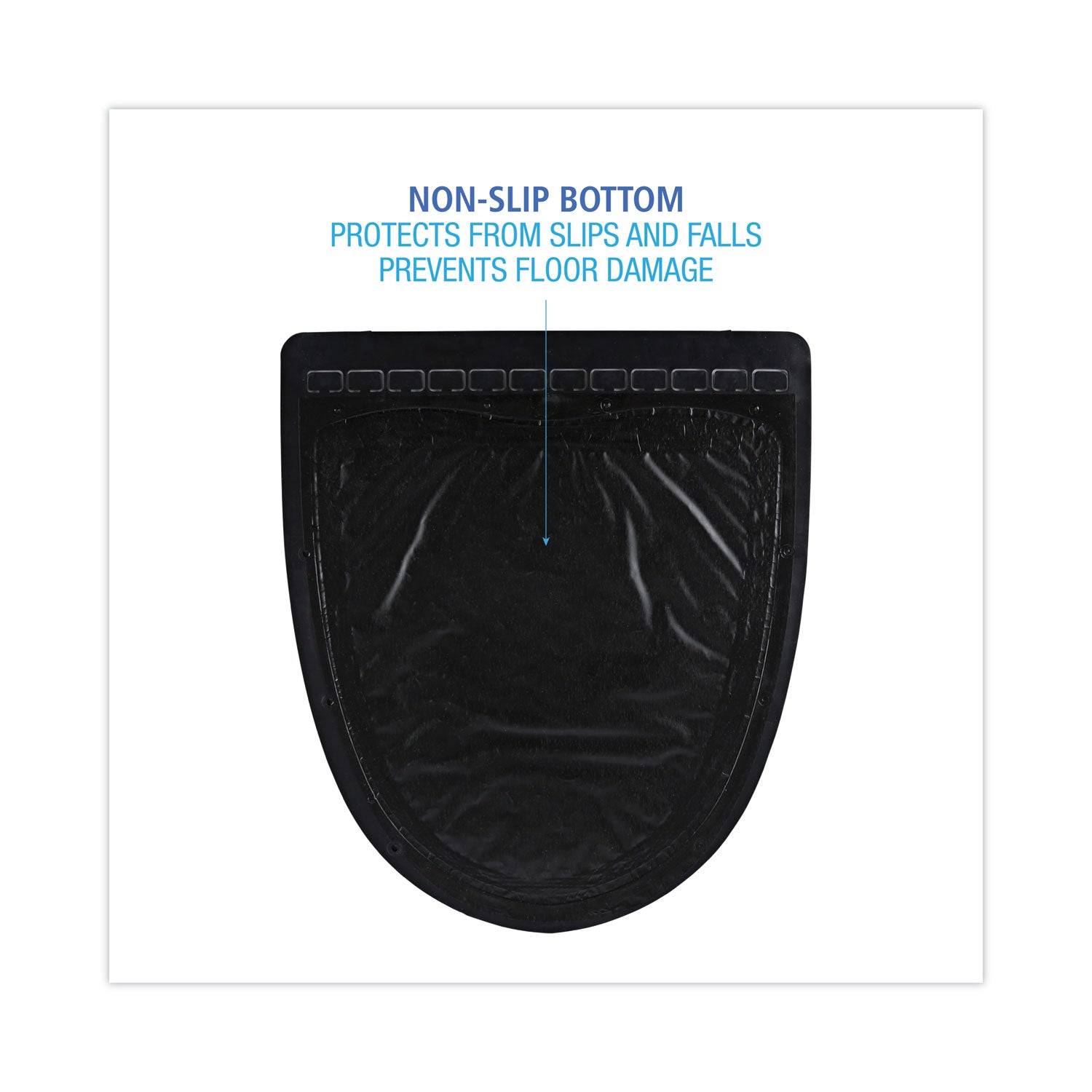 Boardwalk® Disposable Urinal Floor Mat 2.0, Slip-Resistant Rubber, 17.5 x 20, Black, 6/Carton