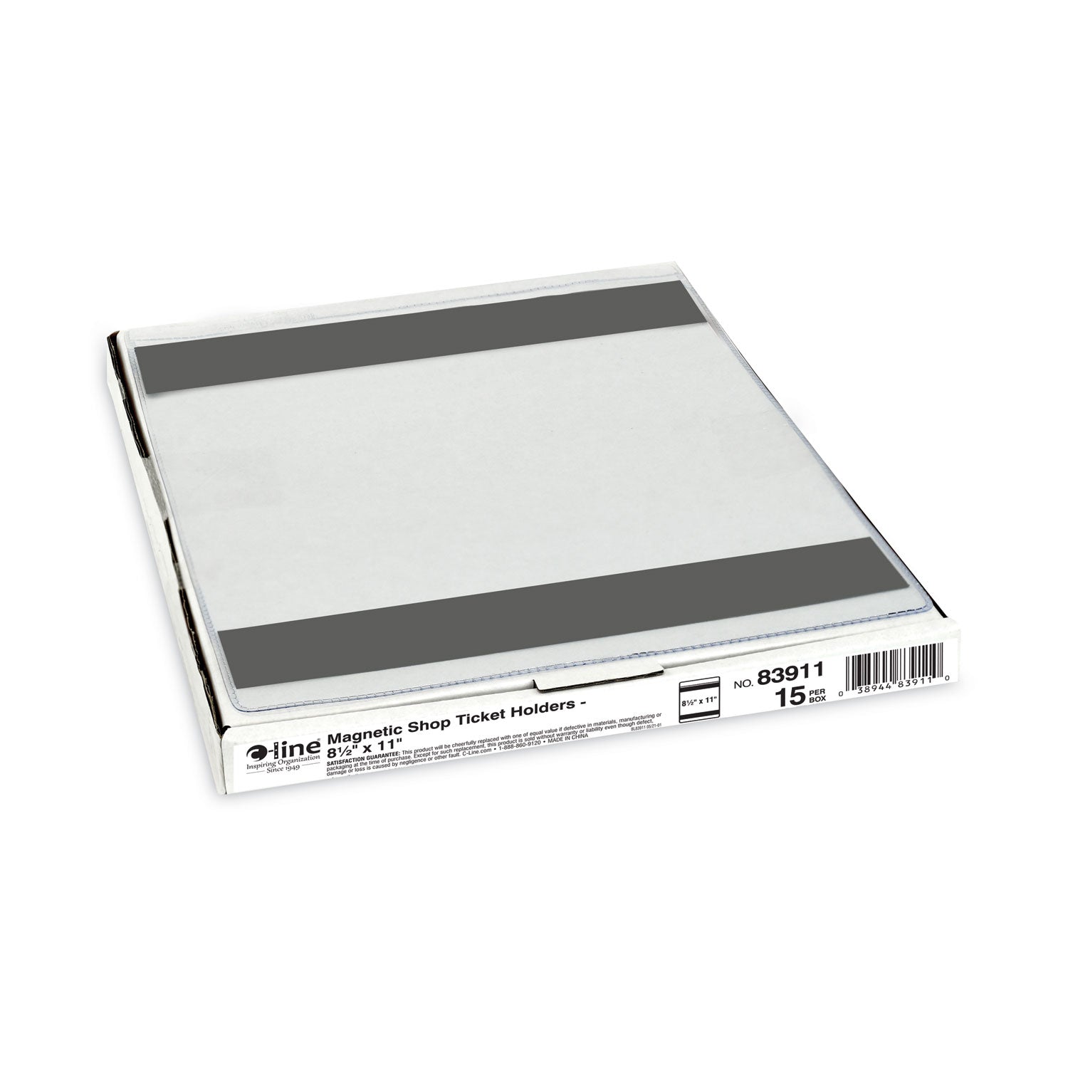 C-Line® Magnetic Shop Ticket Holders, Super Heavyweight, 15 Sheets, 8.5 x 11, 15/Box