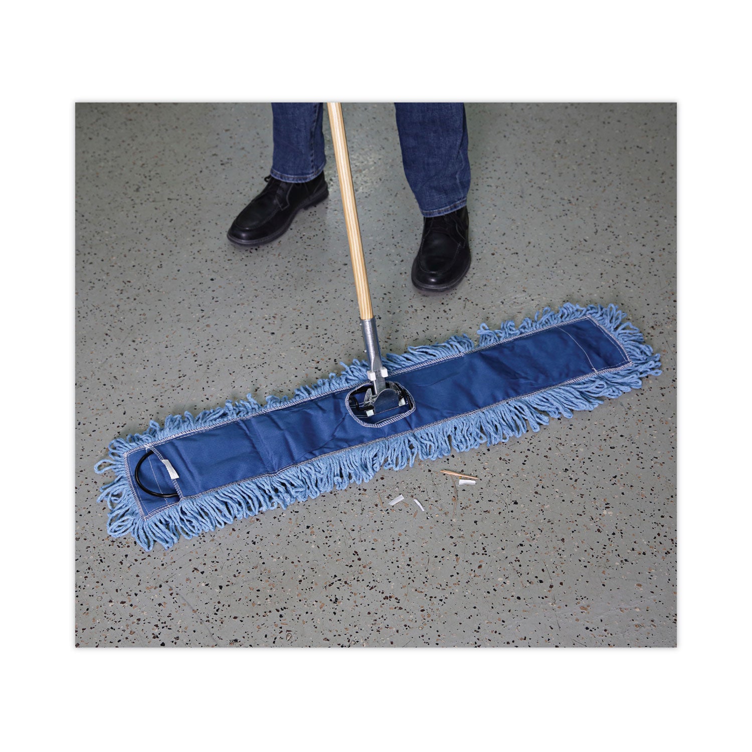 Boardwalk® Dust Mop Head, Cotton/synthetic Blend, 36 X 5, Looped-End, Blue