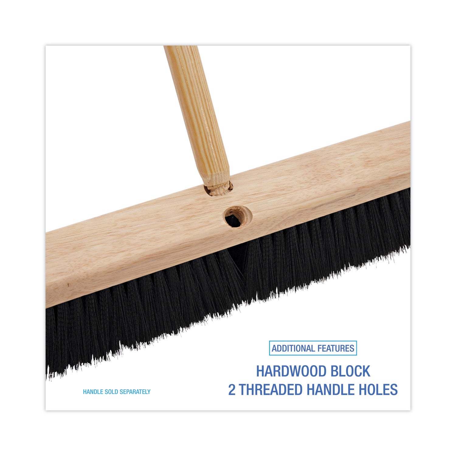 Boardwalk® Floor Brush Head, 3" Black Polypropylene Bristles, 24" Brush