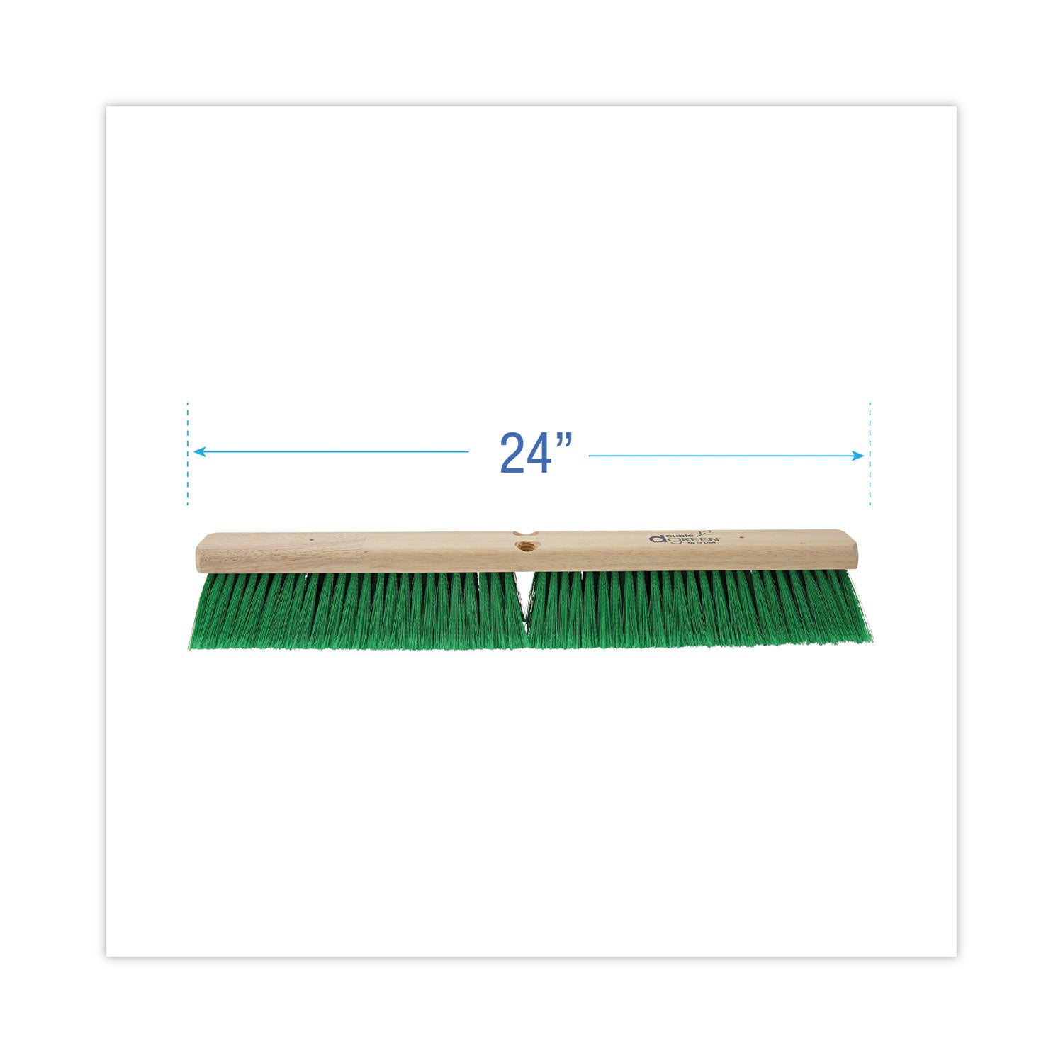 Boardwalk® Floor Broom Head, 3" Green Flagged Recycled Pet Plastic Bristles, 24" Brush