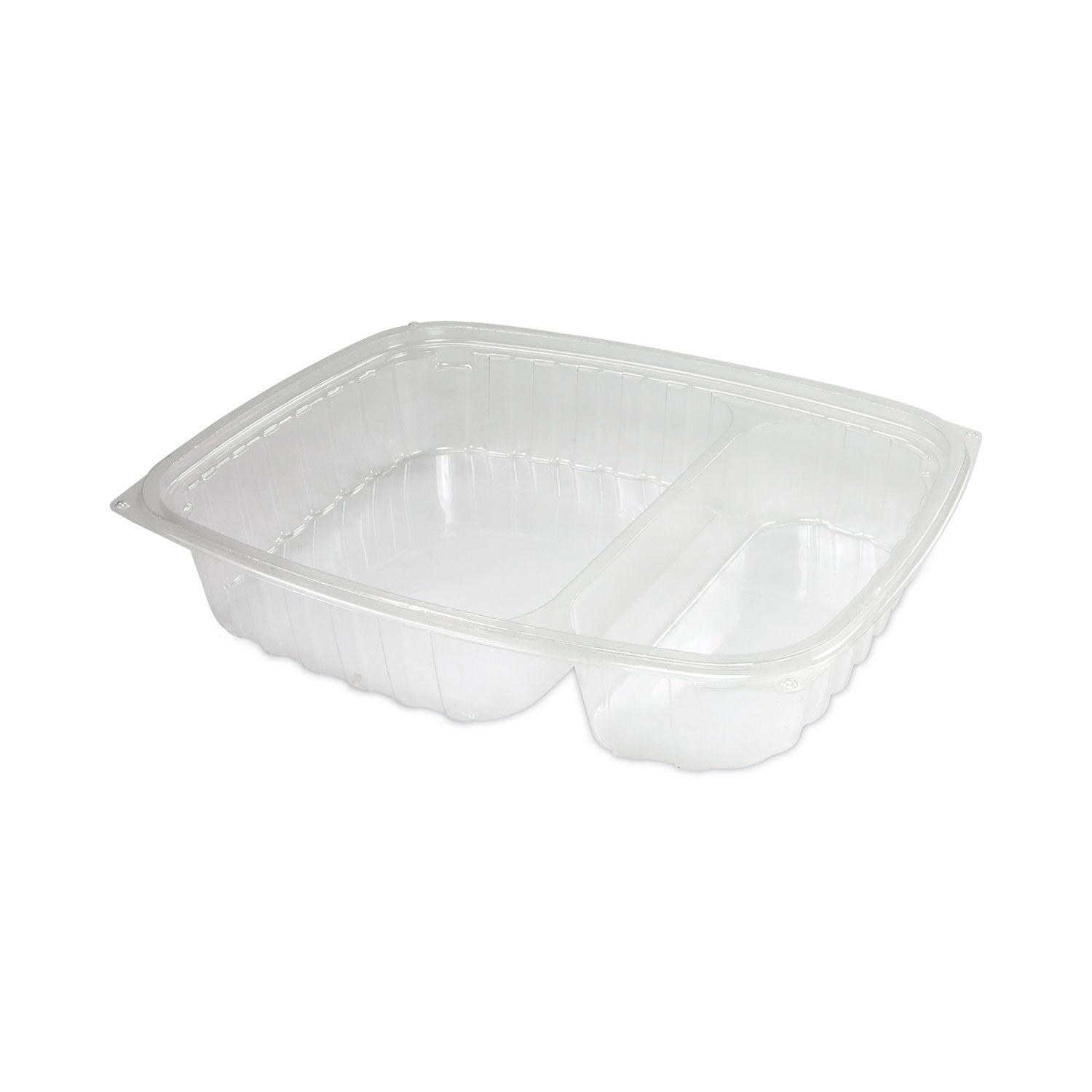 Dart® ClearPac Containers, 2 Compartments, 32.8 oz, 7.4 x 9 x 1.7, Clear, Plastic, 63/Pack, 4 Packs/Carton