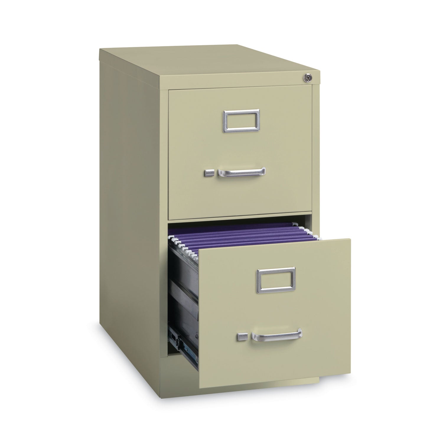 Alera® Two-Drawer Economy Vertical File, Letter-Size File Drawers, 15" x 22" x 28.37", Putty