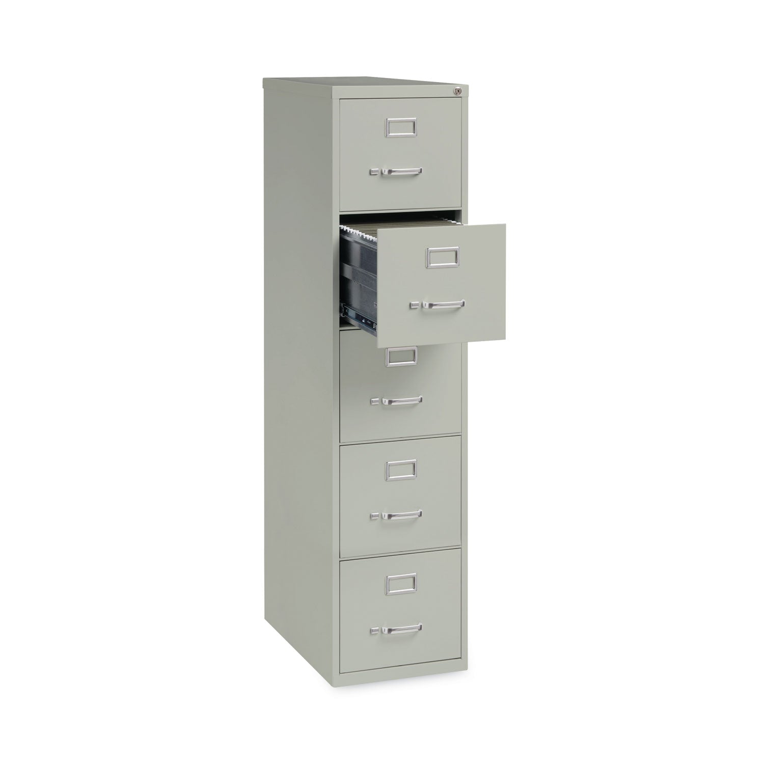 Alera® Five-Drawer Economy Vertical File, Letter-Size File Drawers, 15" x 26.5" x 61.37", Light Gray