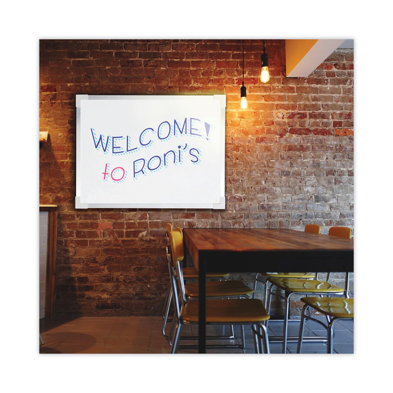 Flipside Framed Dry Erase Board, 48" x 36", White Surface, Satin Aluminum Frame