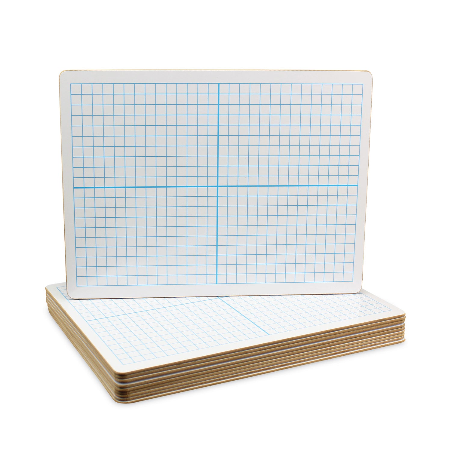 Flipside Graphing Two-Sided Dry Erase Board, Computational Grid Format, 12" x 9", White Surface, 12/Pack