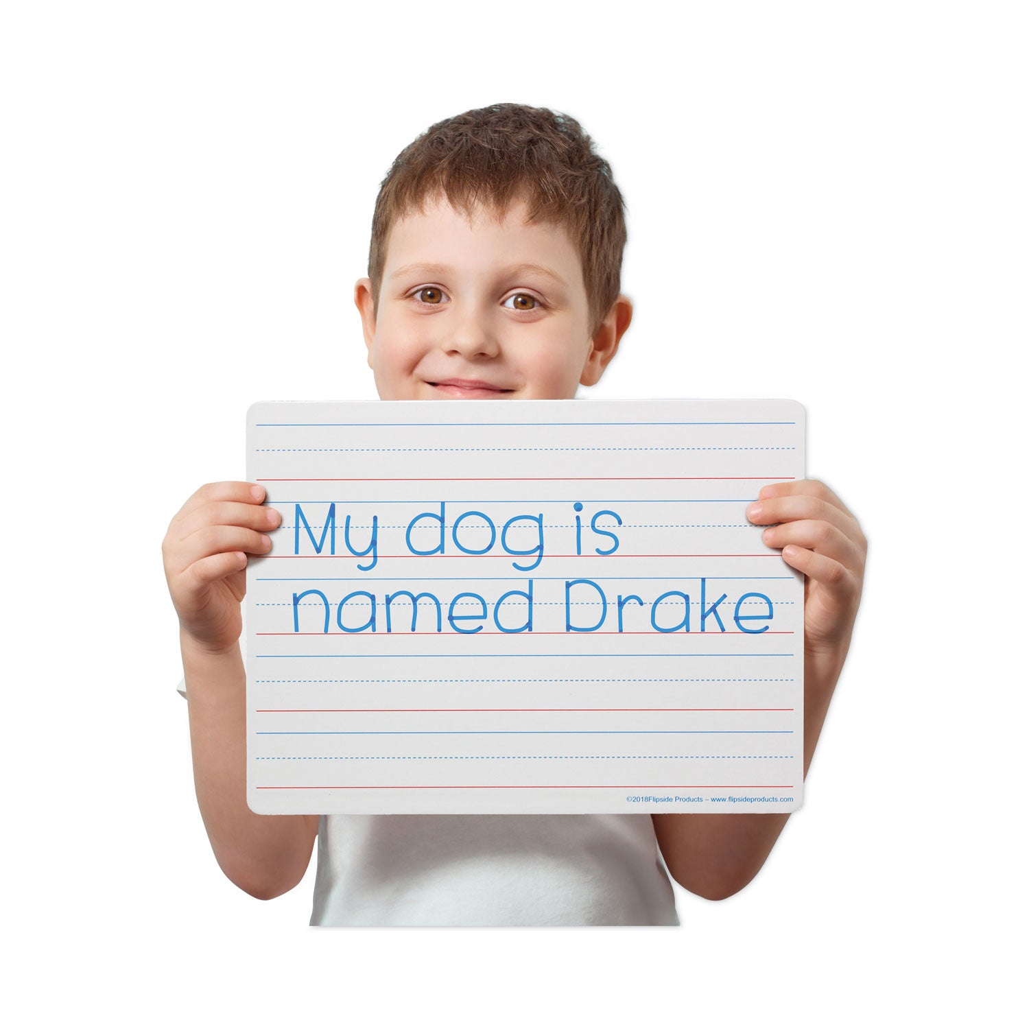 Flipside Two-Sided Red/Blue Ruled Dry Erase Board, 12" x 9", White Surface, 24/Pack