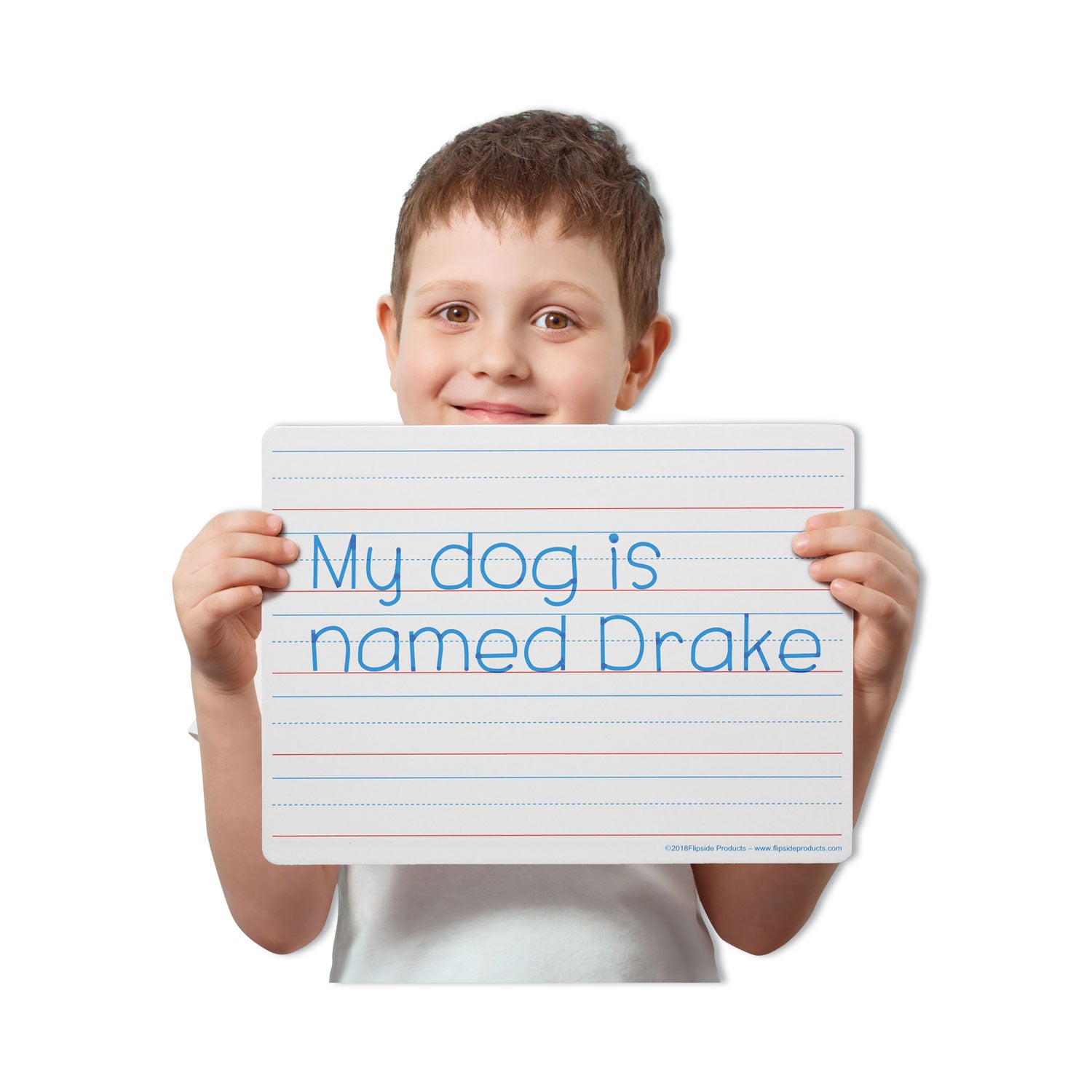 Flipside Two-Sided Red/Blue Ruled Dry Erase Board, 12" x 9", White Surface, 12/Pack