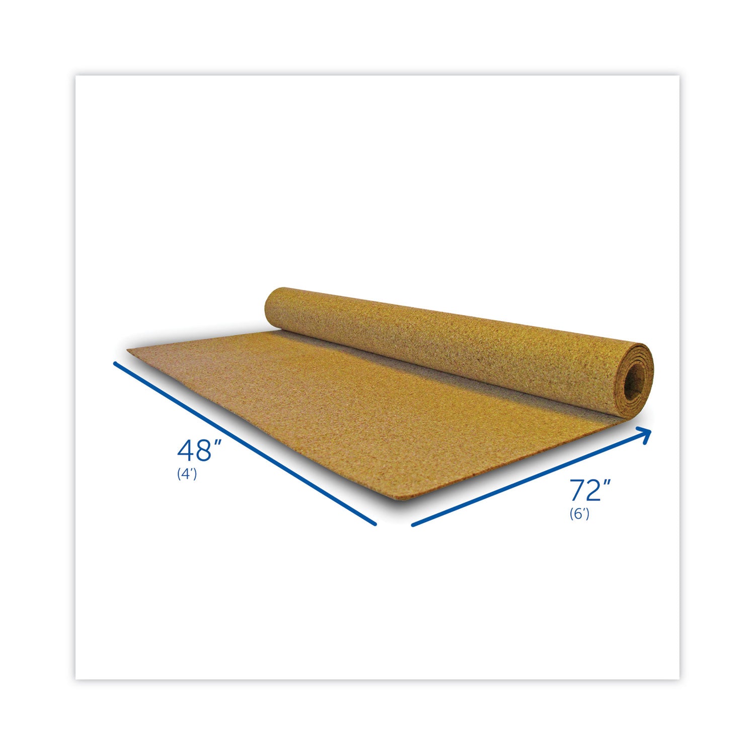 Flipside Cork Roll, 48" x 0.24" x 84", Brown