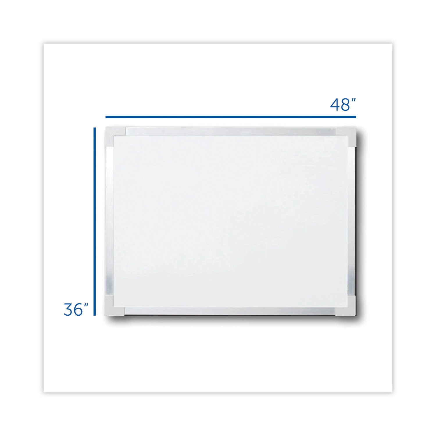 Flipside Framed Dry Erase Board, 48" x 36", White Surface, Satin Aluminum Frame