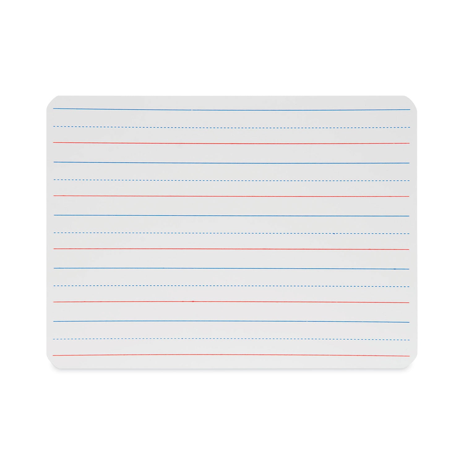 Magnetic Two-Sided Red and Blue Ruled Dry Erase Board, 12 x 9, Ruled White Front/Unruled White Back, 12/Pack