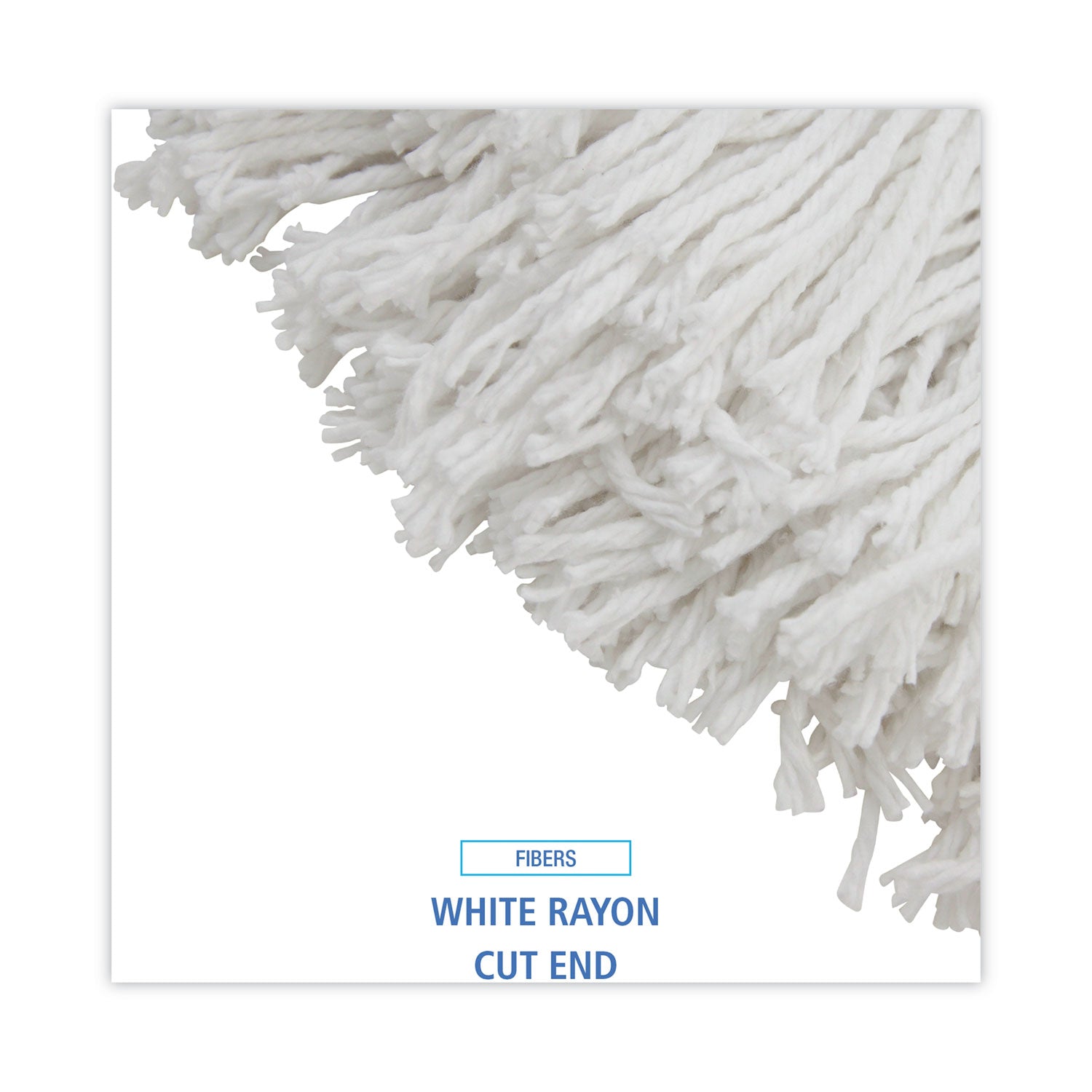 Boardwalk® Premium Cut-End Wet Mop Heads, Rayon, 16oz, White, 12/carton