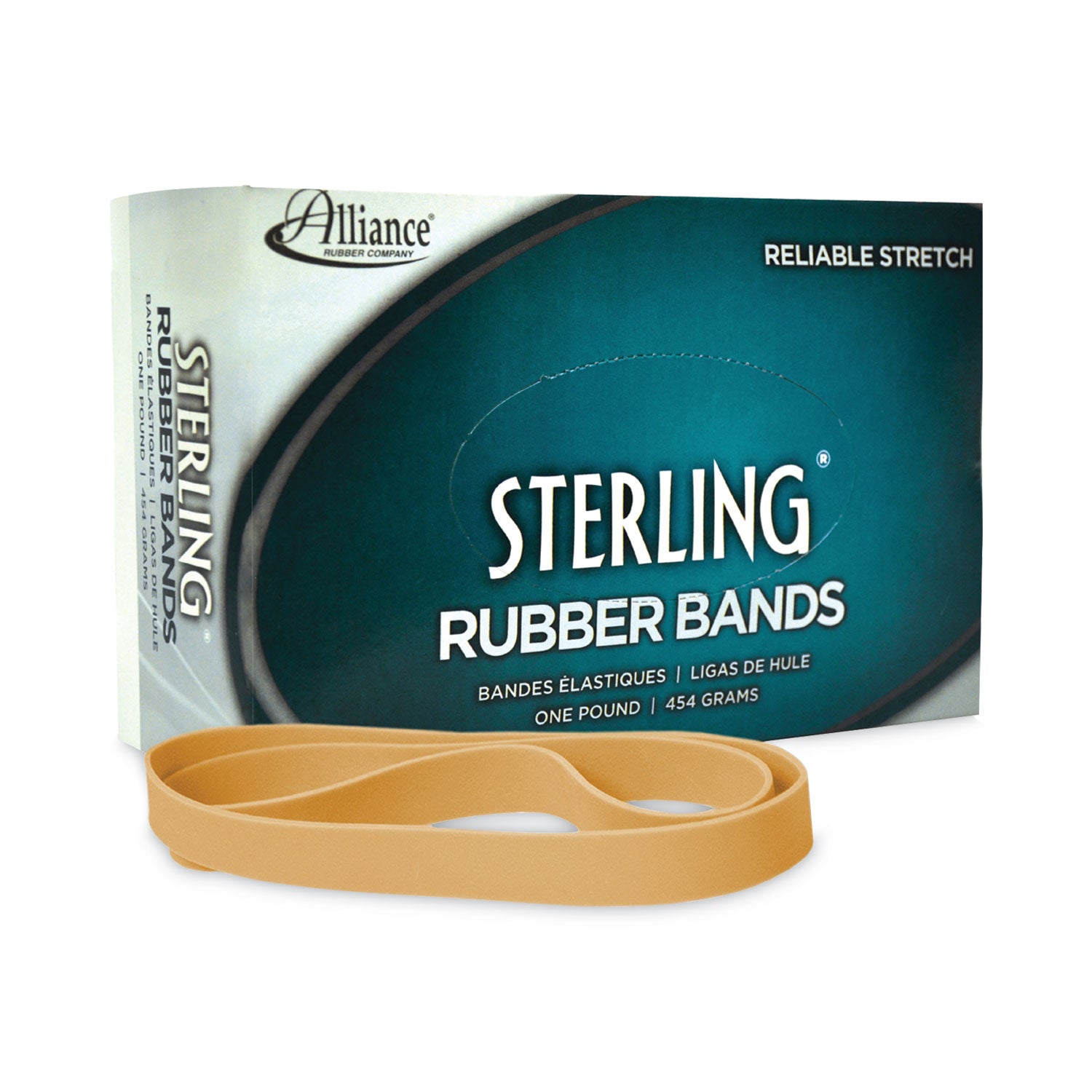 Alliance® Sterling Rubber Bands, Size 105, 0.05" Gauge, Crepe, 1 Lb Box, 70/box