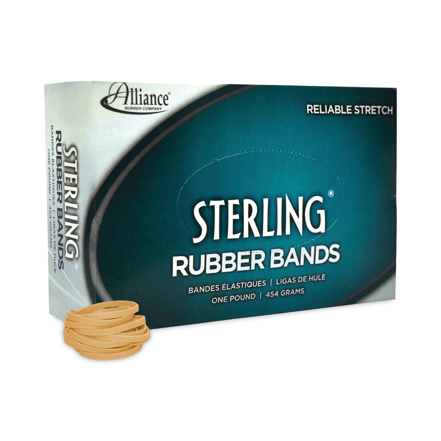 Alliance® Sterling Rubber Bands, Size 30, 0.03" Gauge, Crepe, 1 Lb Box, 1,500/box