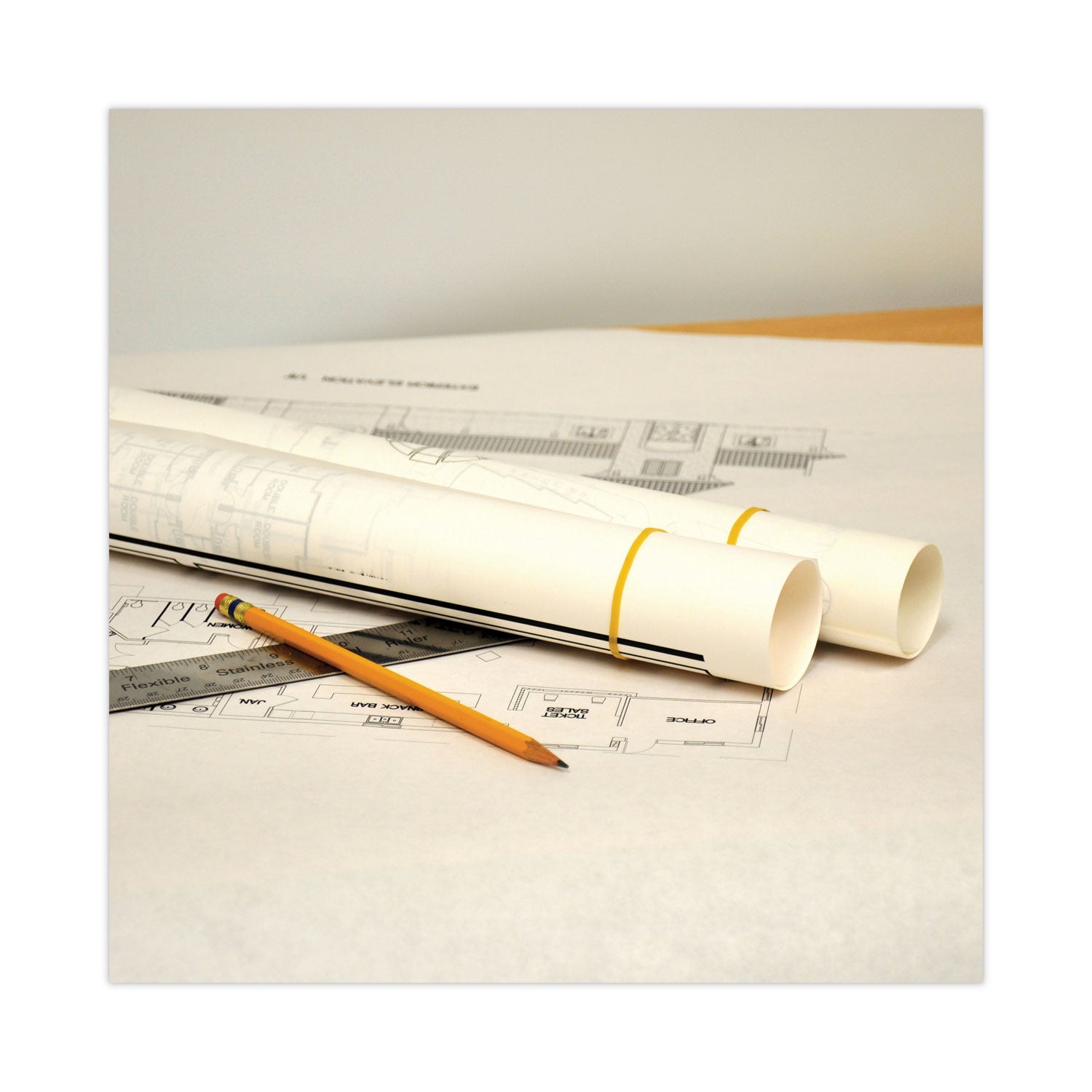 Alliance® Pale Crepe Gold Rubber Bands, Size 117B, 0.06" Gauge, Golden Crepe, 1 lb Box, 300/Box