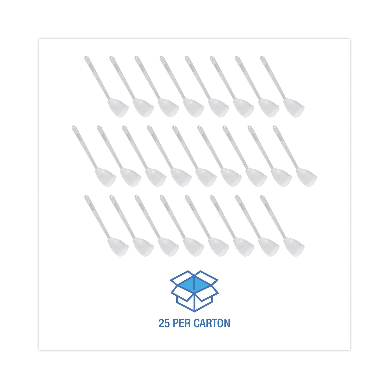 Boardwalk® Cone Toilet Bowl Mop, 10" Handle, 2" Mop Head, White, 25/Carton