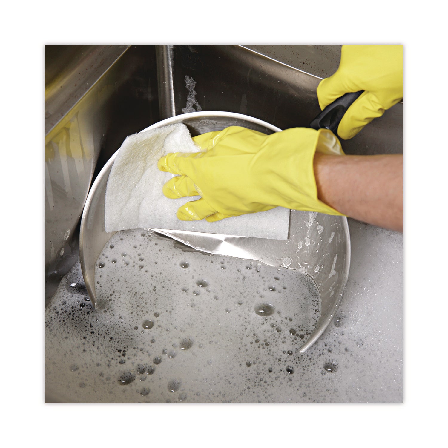 Boardwalk® Light-Duty Scouring Pad, 6 x 9, White, 20/Carton