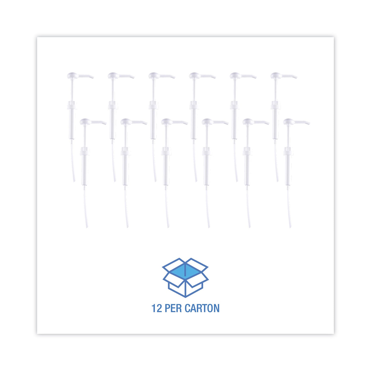 Boardwalk® Siphon Pump for 1 gal Bottles, 1 oz Output, 12" Tube, Plastic, White, 12/Carton