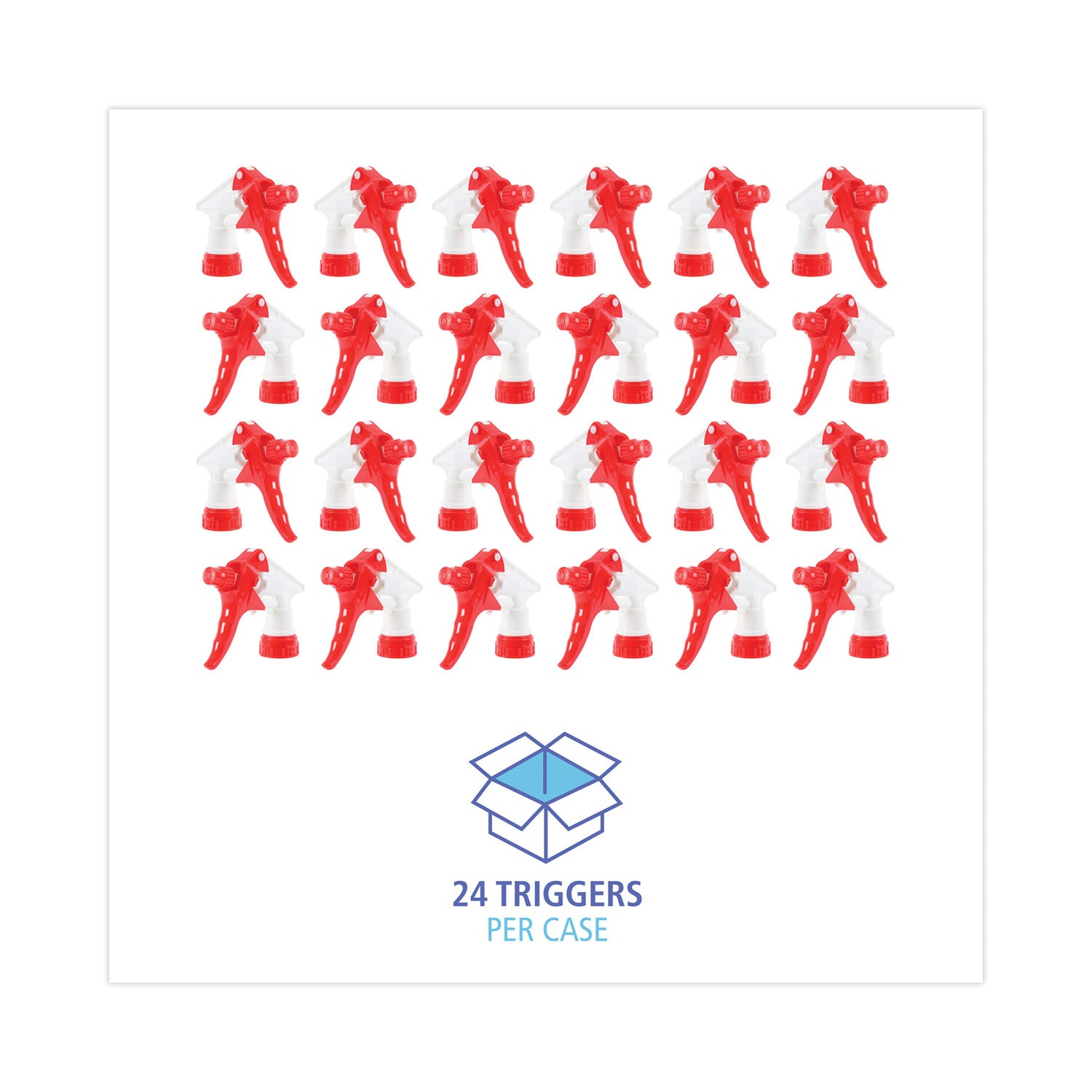 Boardwalk® General Purpose Trigger Sprayer, 8" Tube, Fits 16 oz to 24 oz Bottles, Red/White, 24/Carton