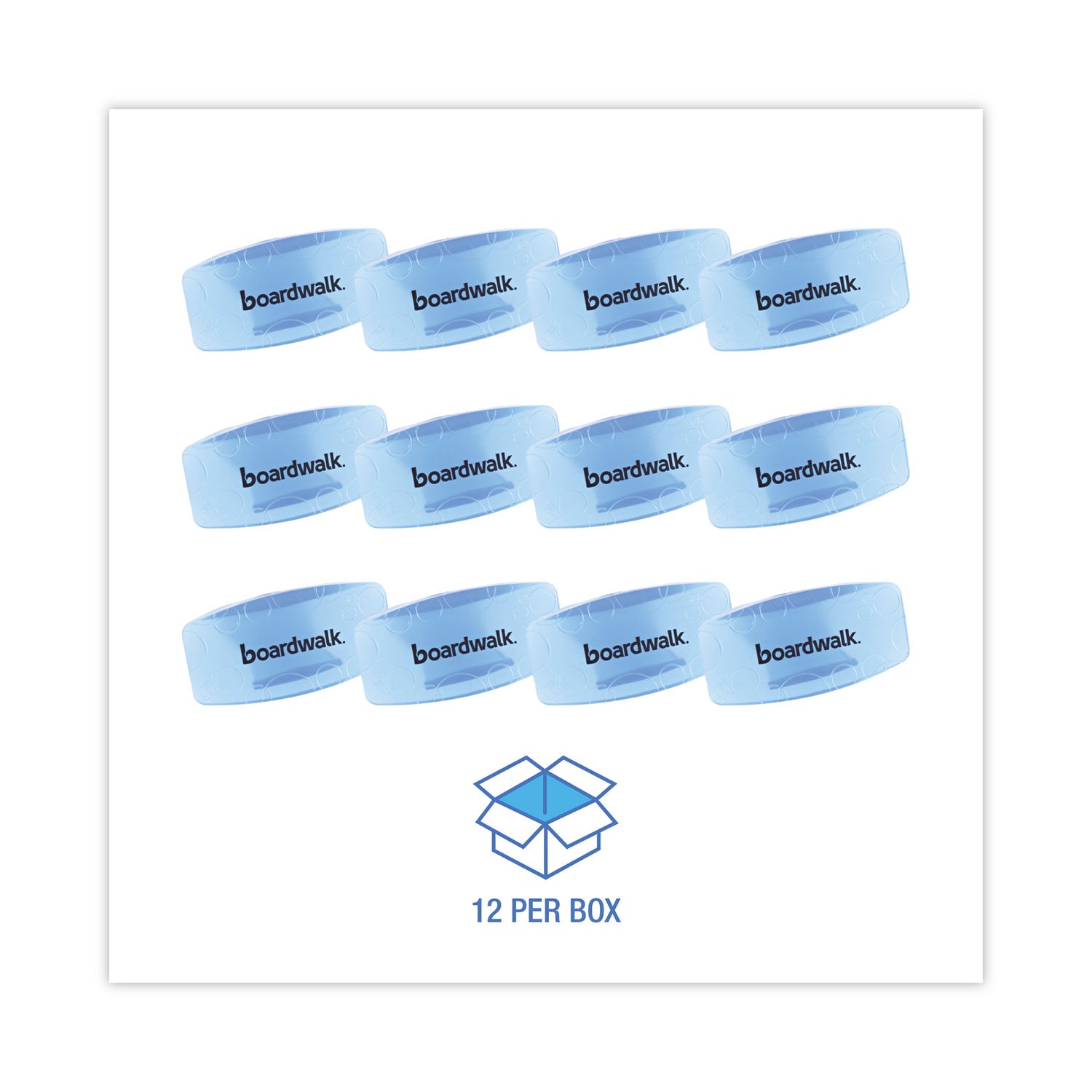 Boardwalk® Toilet Bowl Clip, Cotton Blossom Scent, Blue, 12/Box