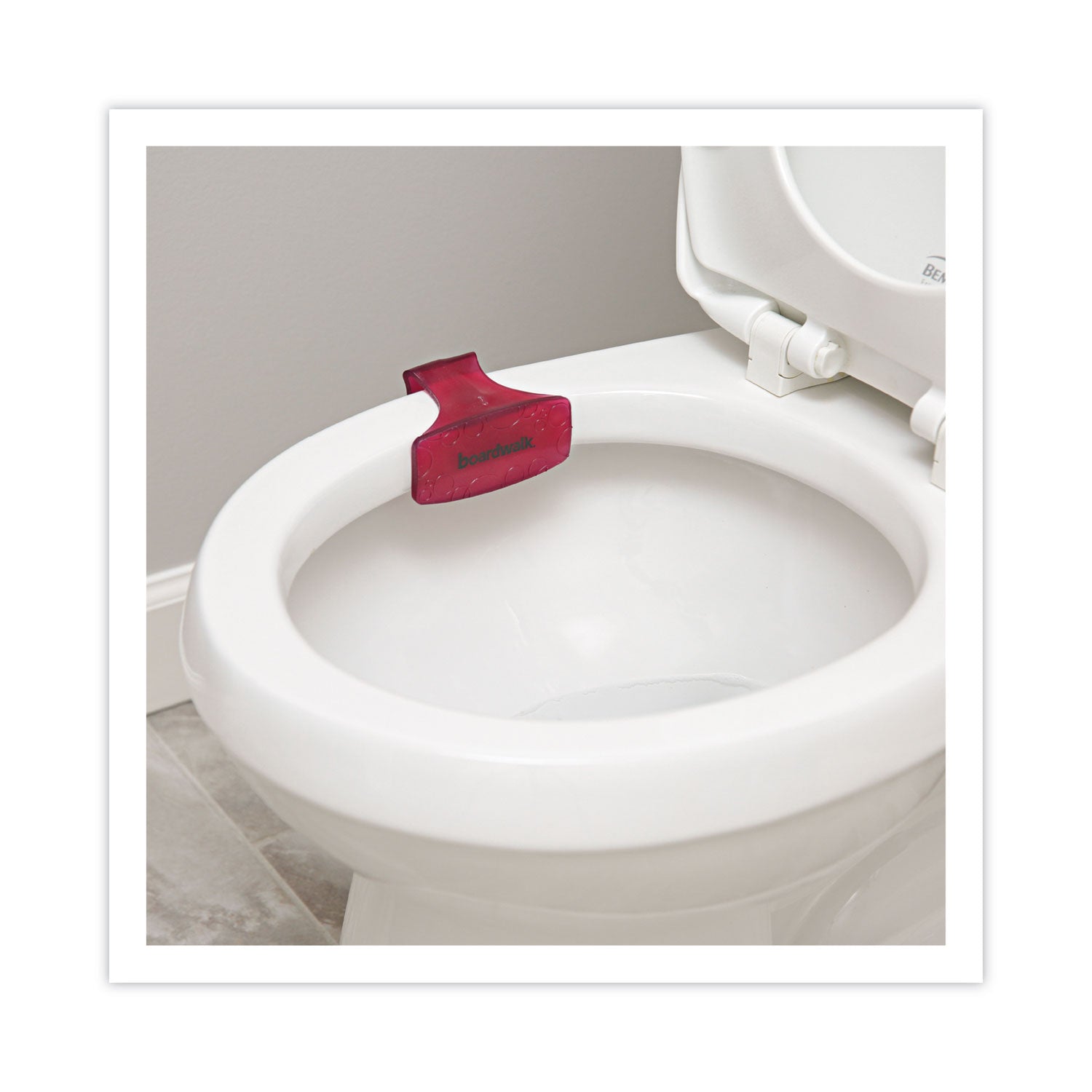 Boardwalk® Toilet Bowl Clip, Spiced Apple Scent, Red, 12/Box