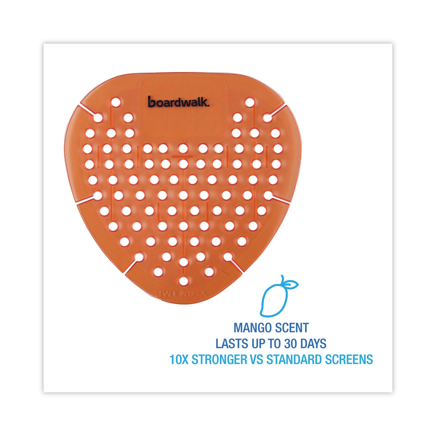Boardwalk® Gem Urinal Deodorizer Screen, Mango Scent, Orange, 12/Box