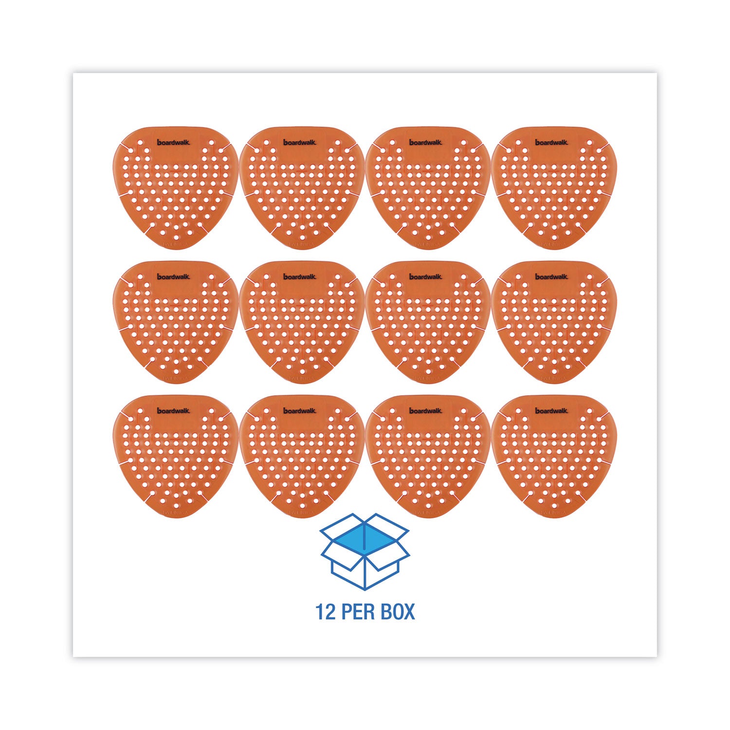 Boardwalk® Gem Urinal Deodorizer Screen, Mango Scent, Orange, 12/Box
