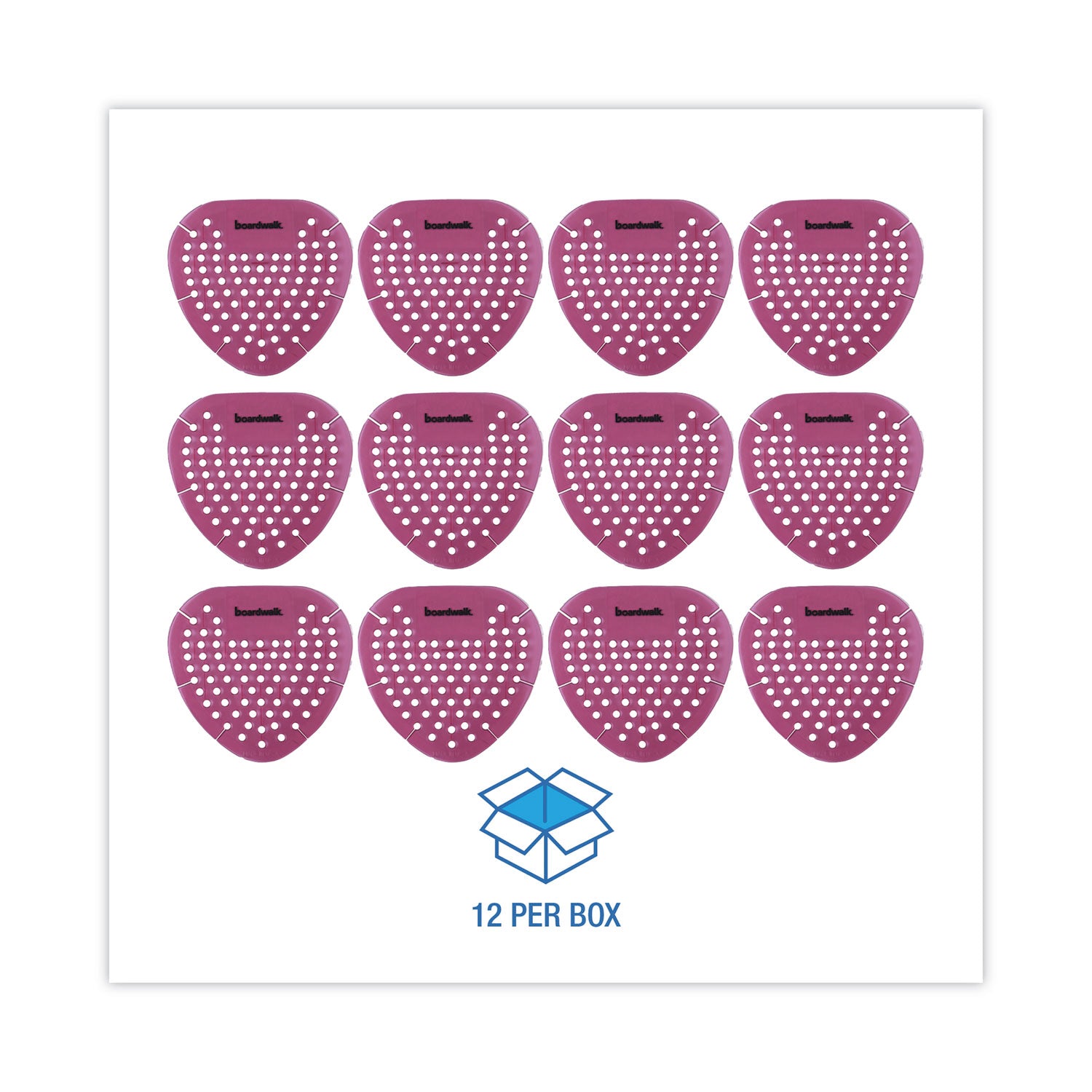 Boardwalk® Gem Urinal Deodorizer Screen, Spiced Apple Scent, Red, 12/Box