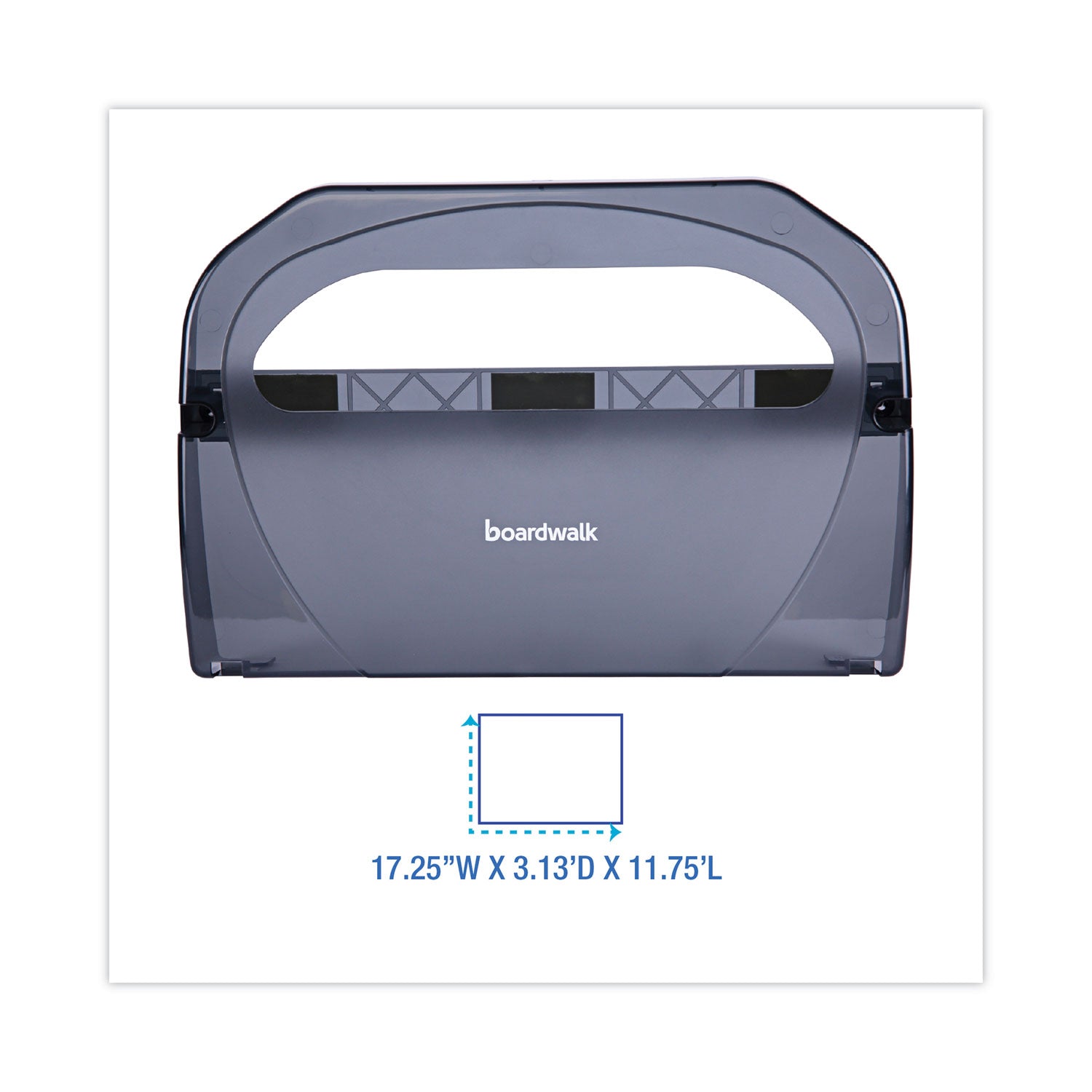 Boardwalk® Toilet Seat Cover Dispenser, 17.25 X 3.13 X 11.75, Smoke Black